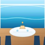 میز پذیرایی داخل کشتی تفریحی